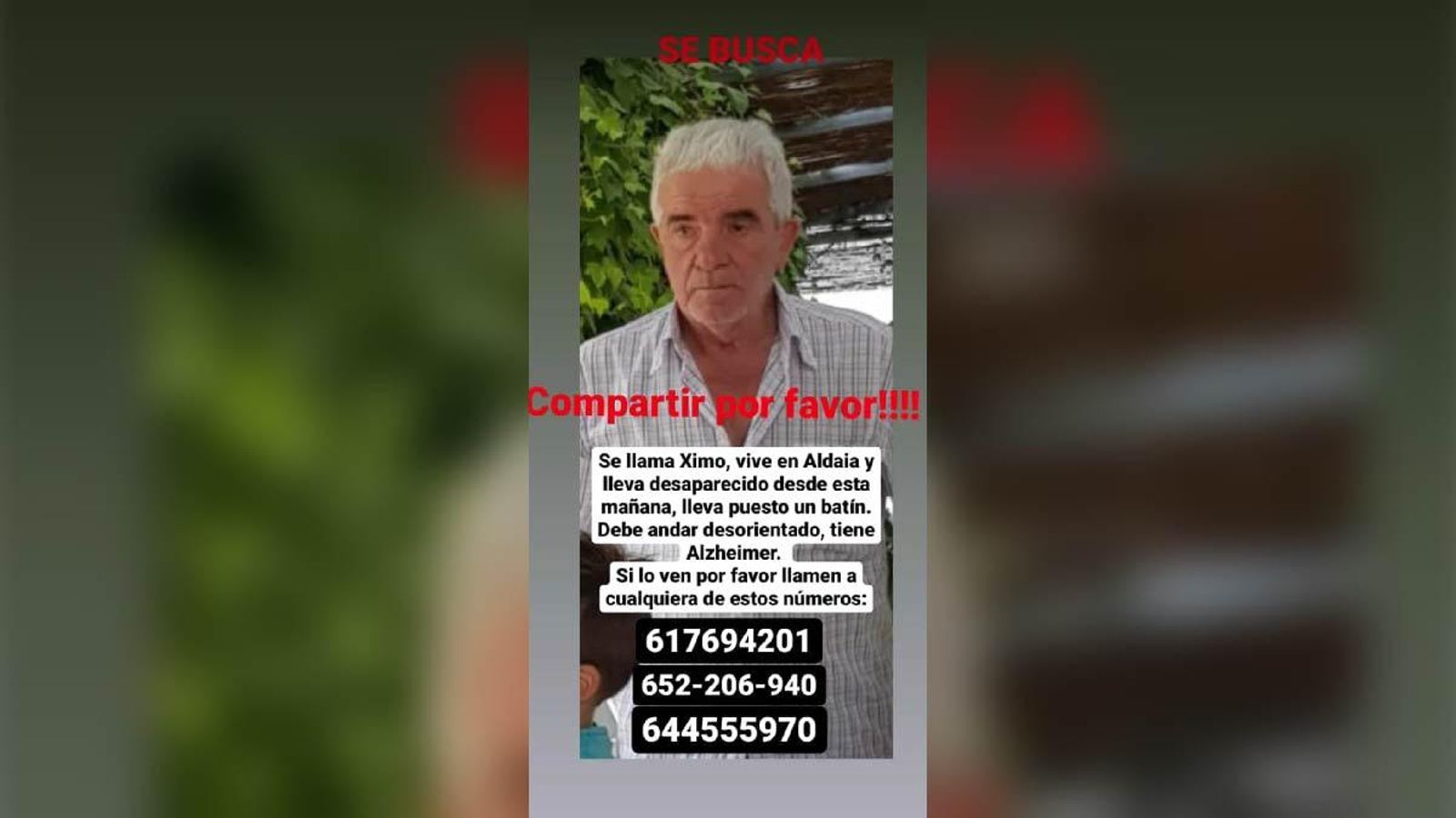 Cartell de búsqueda del desaparegut