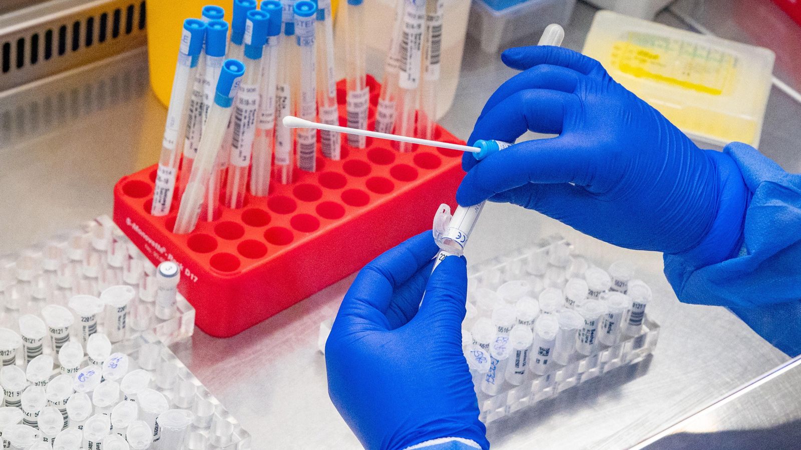 Imatge d'arxiu d'una sanitària realitzant proves PCR