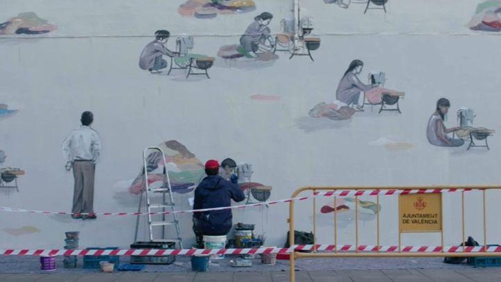 El mural d'Escif es pot veure al passatge del doctor Serra de València