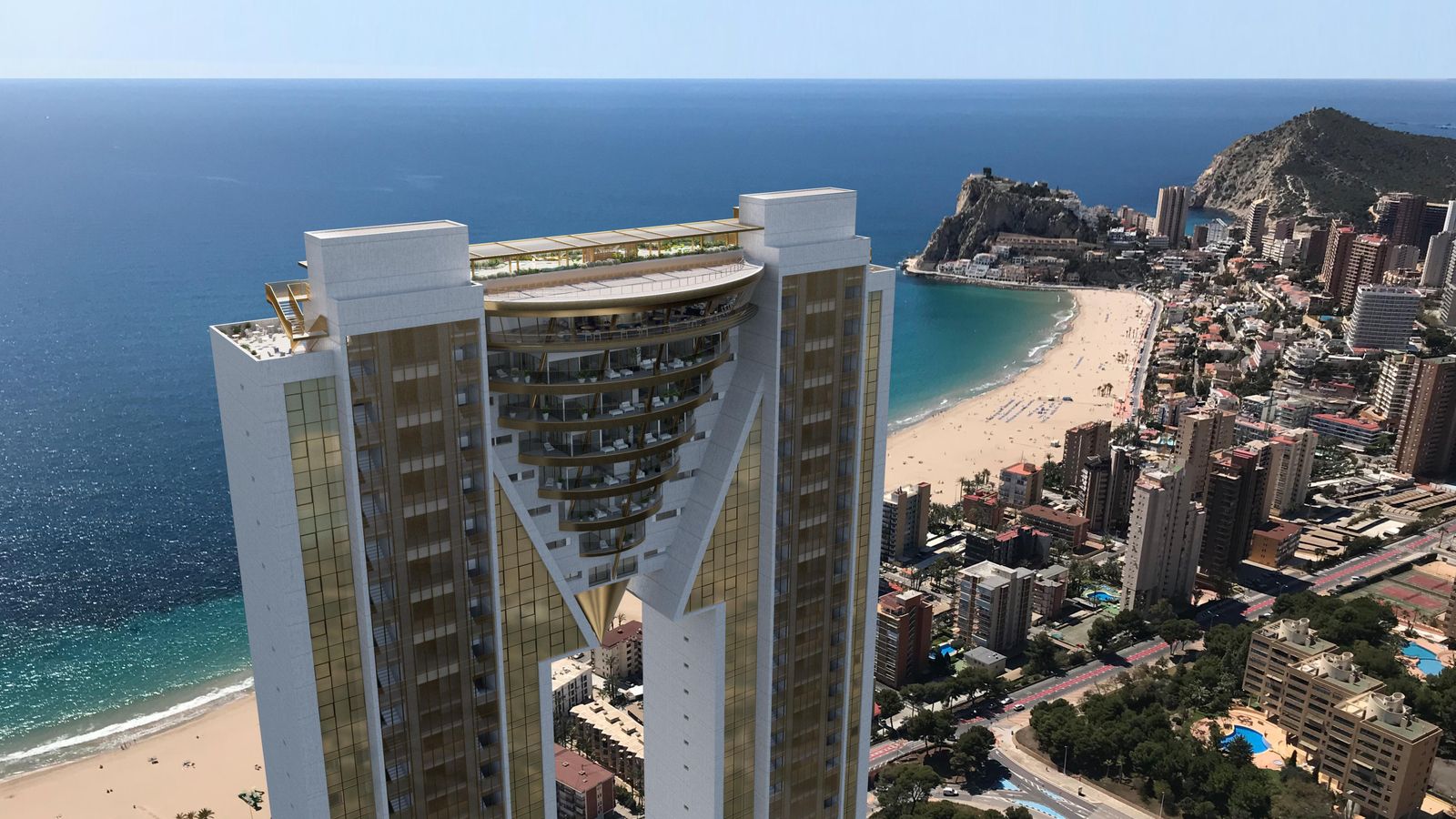 El nou gratacel Intempo de Benidorm en primer plànol