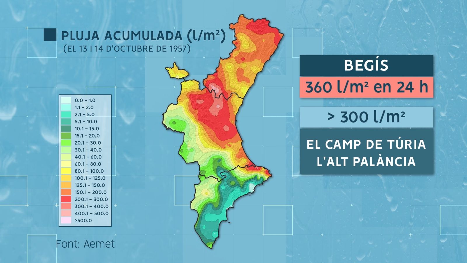 PLUJA ACUMULADA ESTIMADA EL 13 I 14 D'OCTUBRE DEL 2022