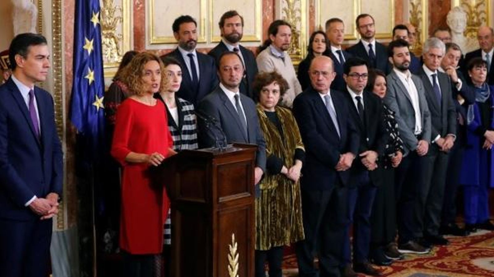 La presidenta del Congrés, Meritxell Batet, durant l'acte