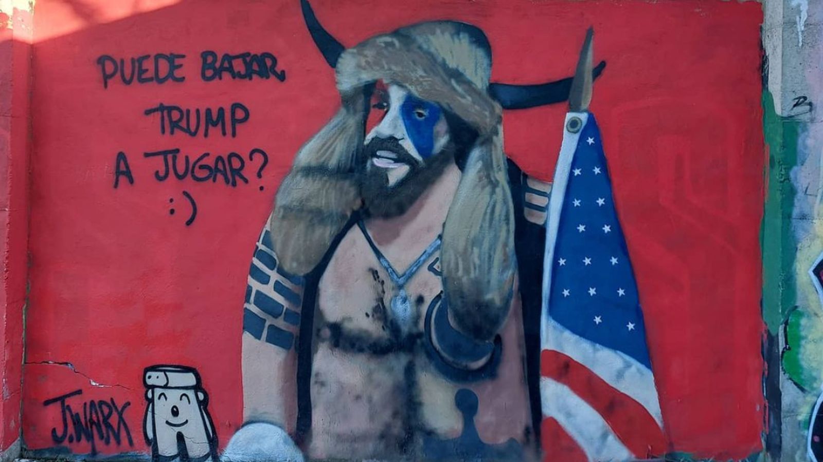 L’home disfressat de bisó al Capitoli es converteix en un mural a València