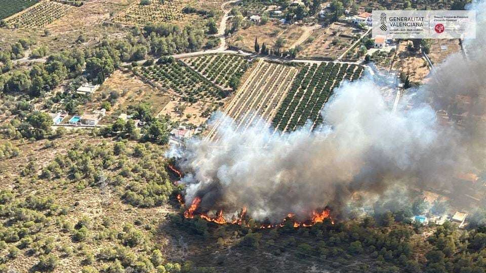 Incendi forestal a Llíria