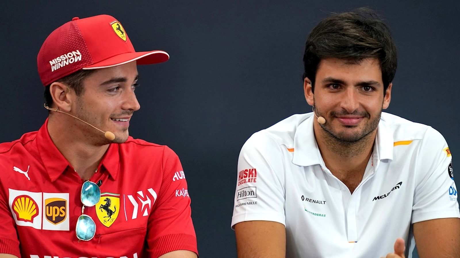 Charles Leclerc i Carlos Sainz, que seran companys a Ferrari, en una foto d'arxiu