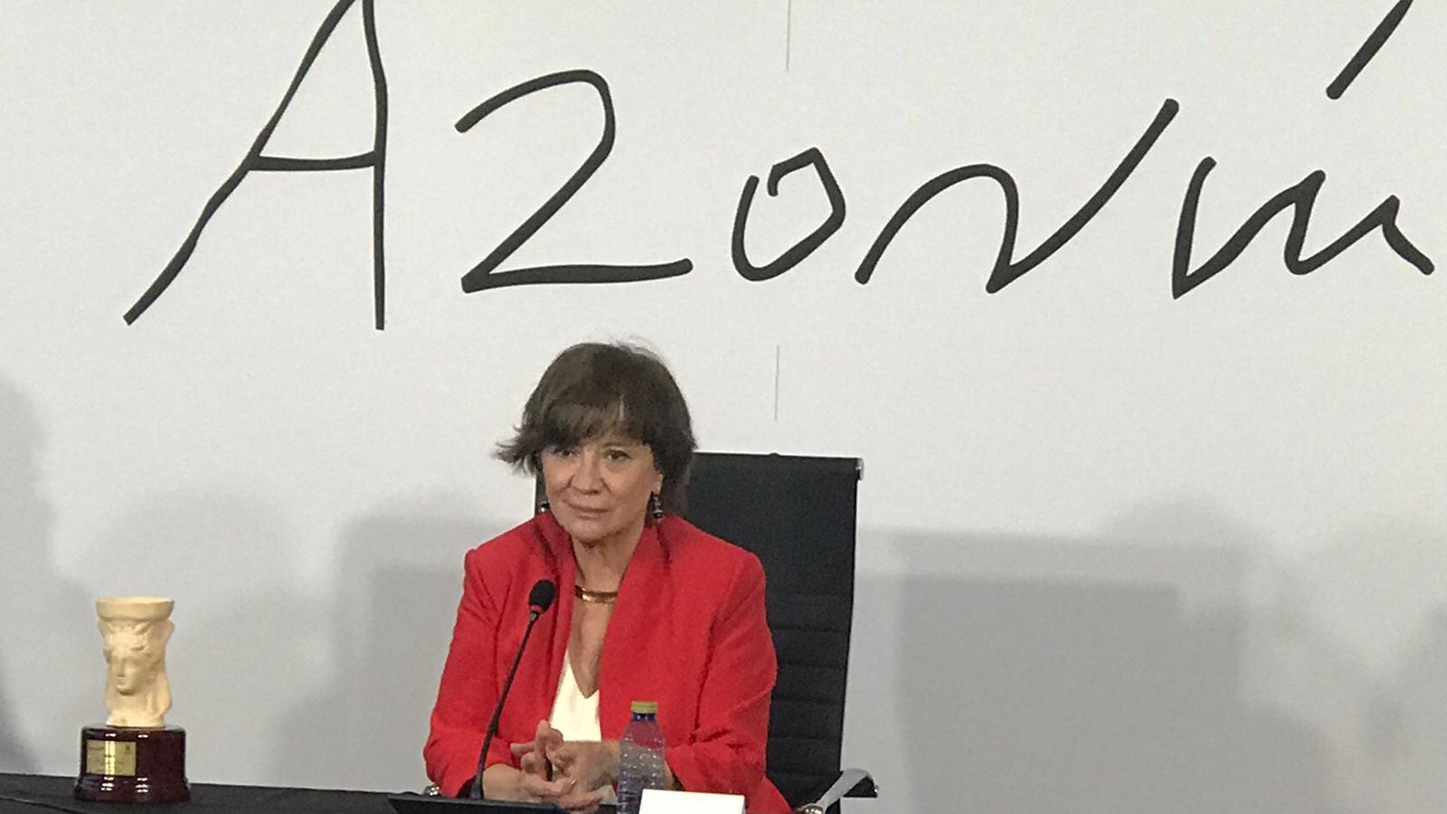 Natival Preciado durant el seu discurs d'acceptació del Premi Azorín 2021