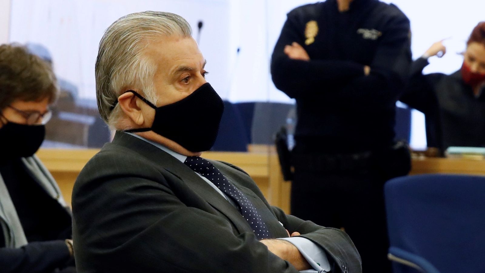 L'extresorer del PP, Luis Bárcenas, durant el juí per la presumpta caixa B' del PP, que comença aquest dilluns