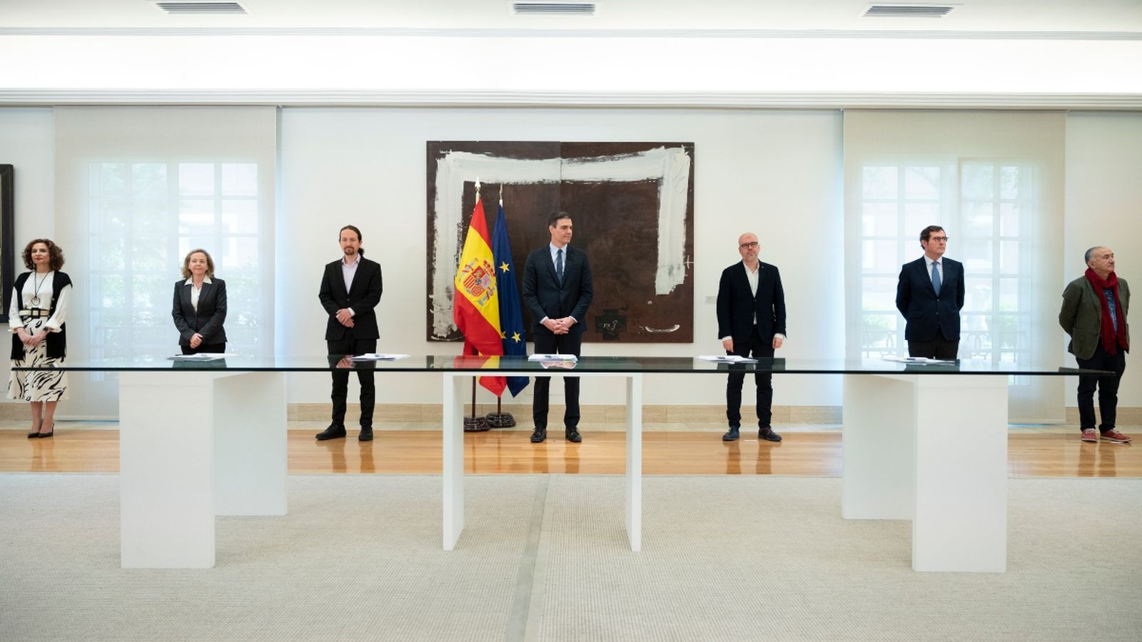 Imatge de la signatura de l'acord social en defensa de l'ocupació, el passat 11 de maig