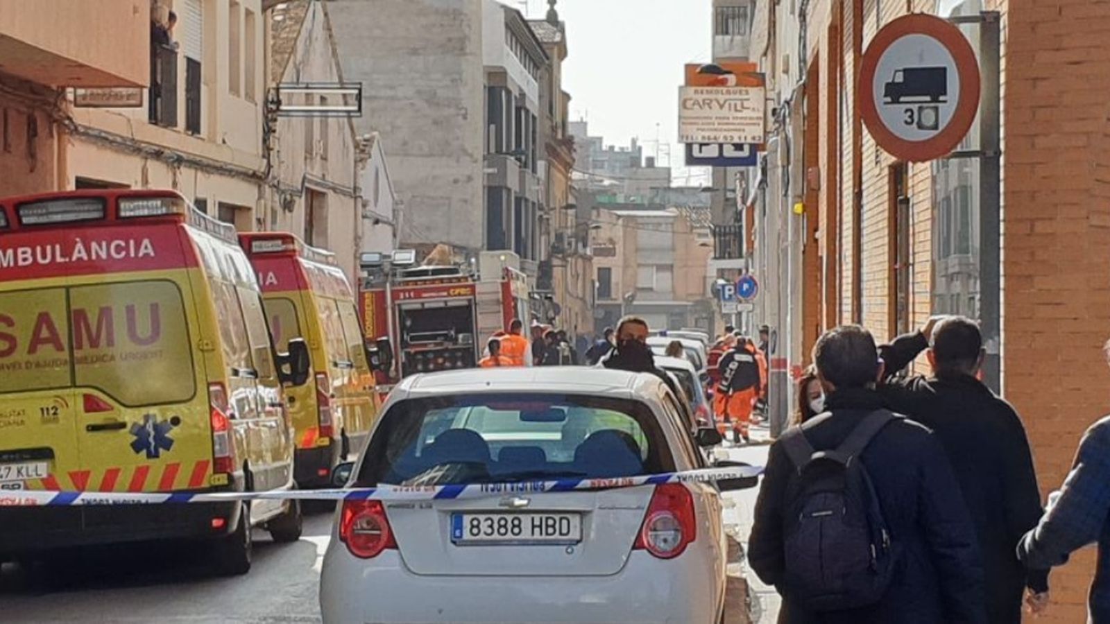 Imatge del moment de l'incendi.