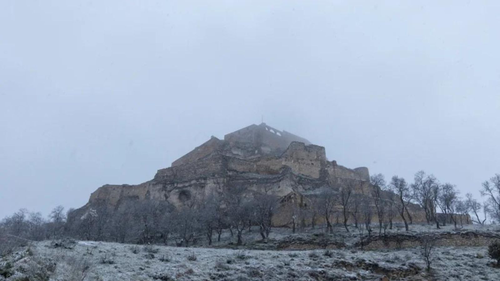 Imatge d'arxiu de Morella amb neu