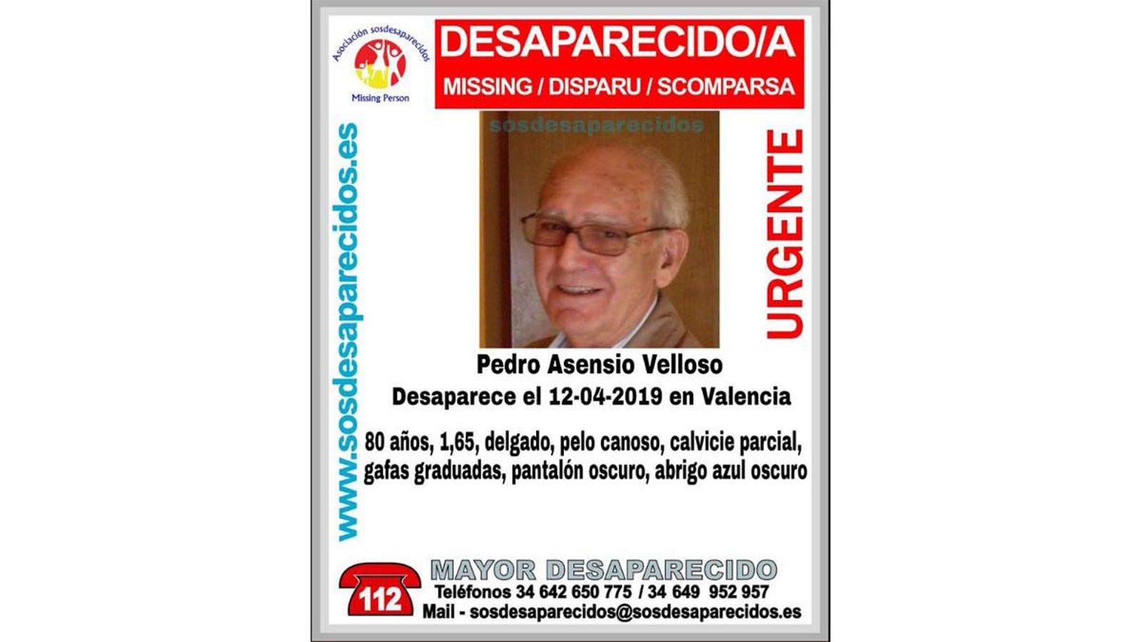 Busquen un ancià de 80 anys desaparegut a València