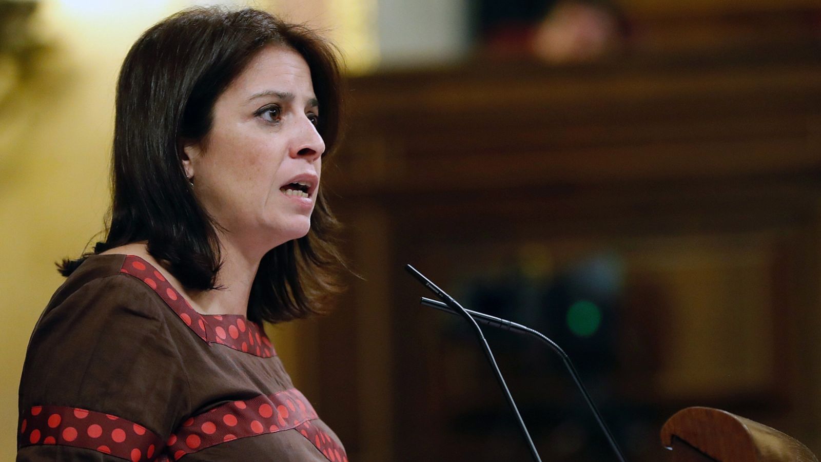 Adriana Lastra, durant la seua intervenció en el ple del Congrés