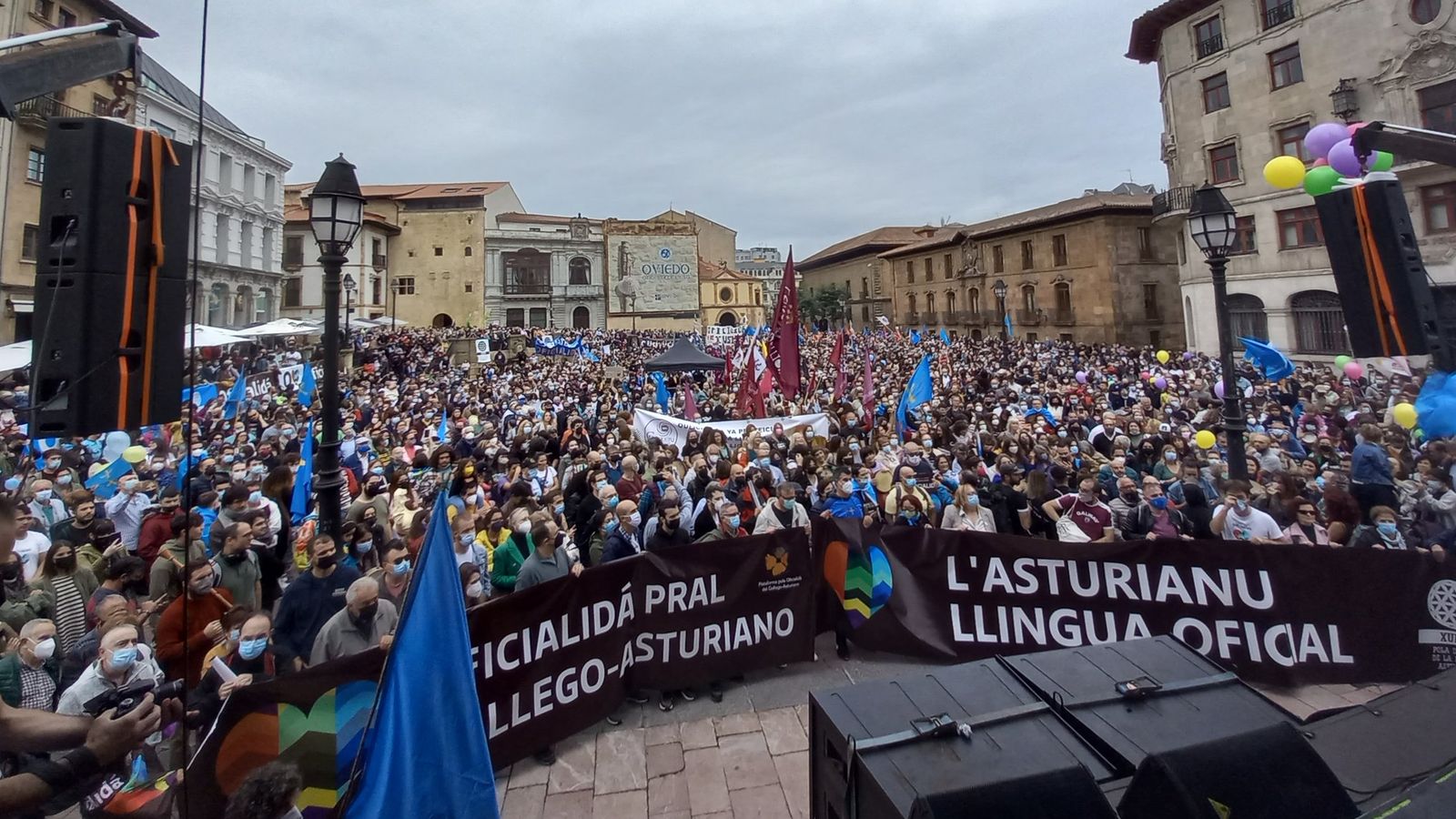 Manifestació per l'oficialitat de l'asturià celebrada a Uviéu