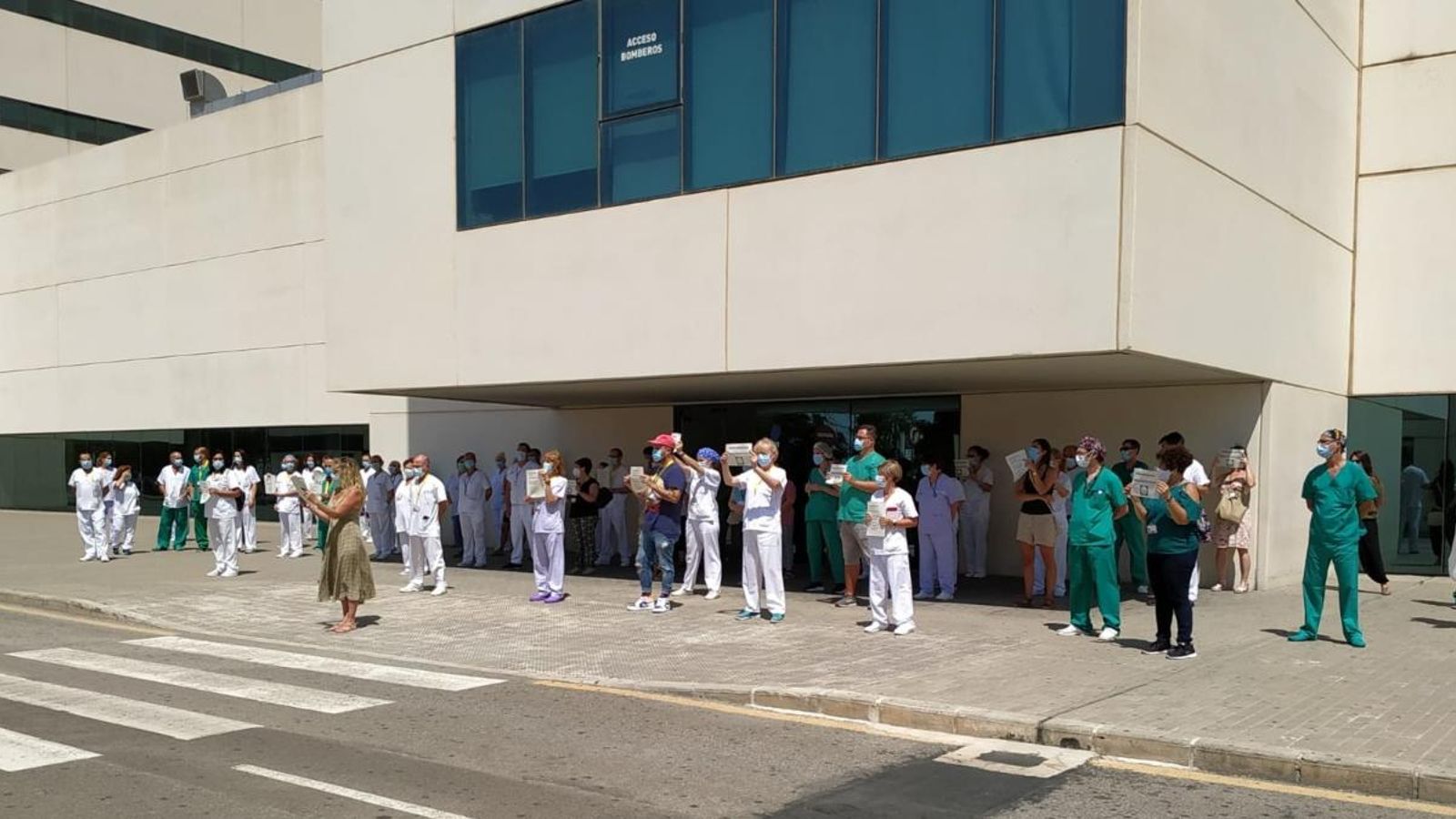 Concentració del col·lectiu de zeladors aquest matí