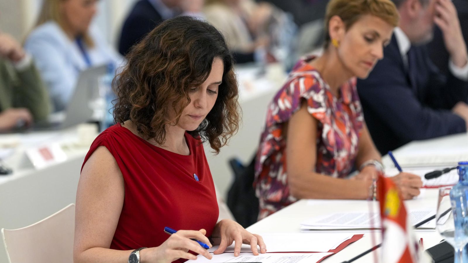 Ayuso, este divendres a la sala de reunions del Palau de Pedralbes