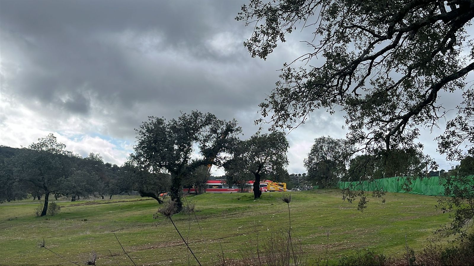 Un dels vagons de l'Iryo que va descarrilar diumenge 18 de gener a Adamuz a punt de ser retirat de la zona zero
