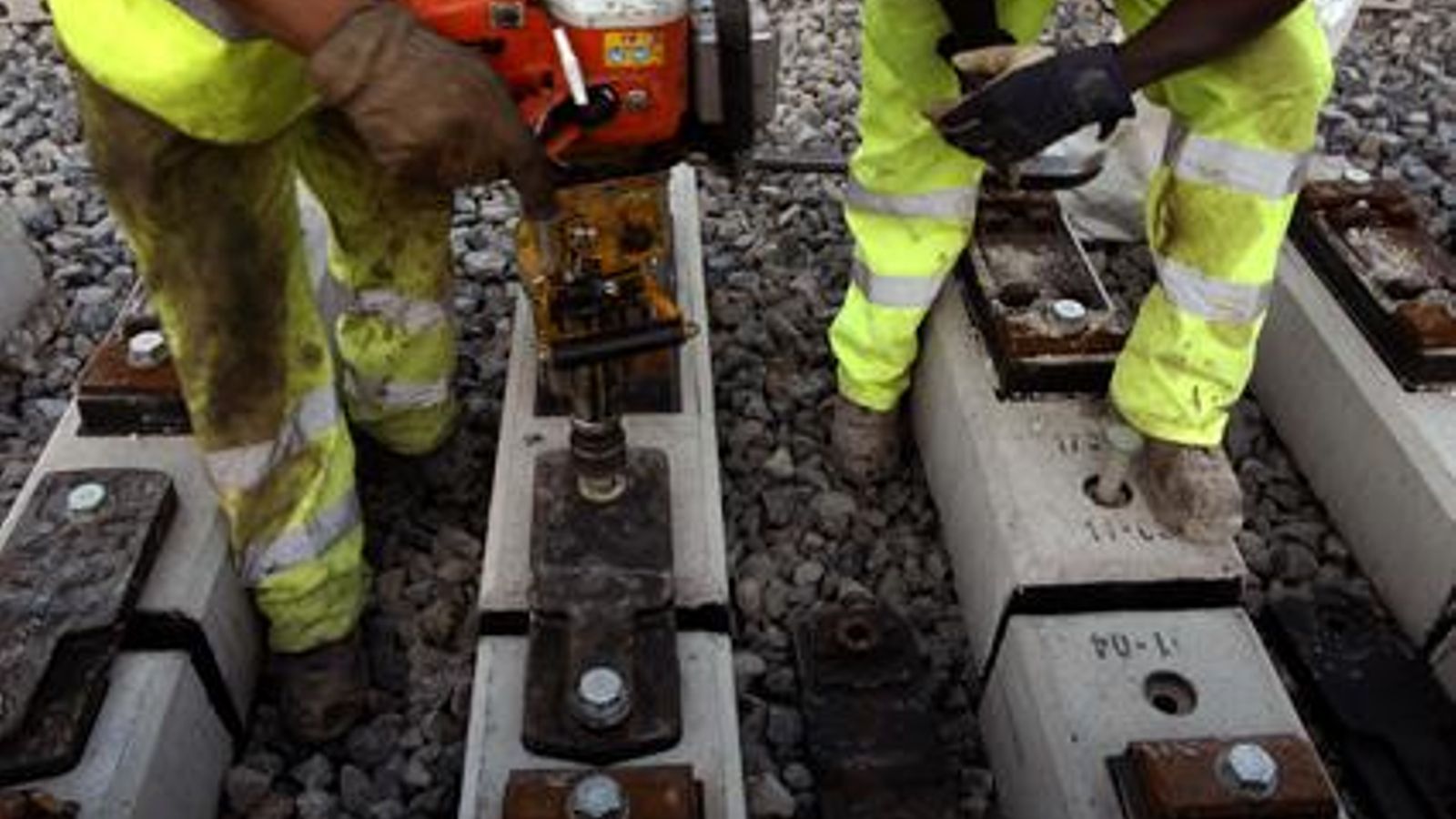 Treballs de renovació de les vies en la xarxa ferroviària espanyola