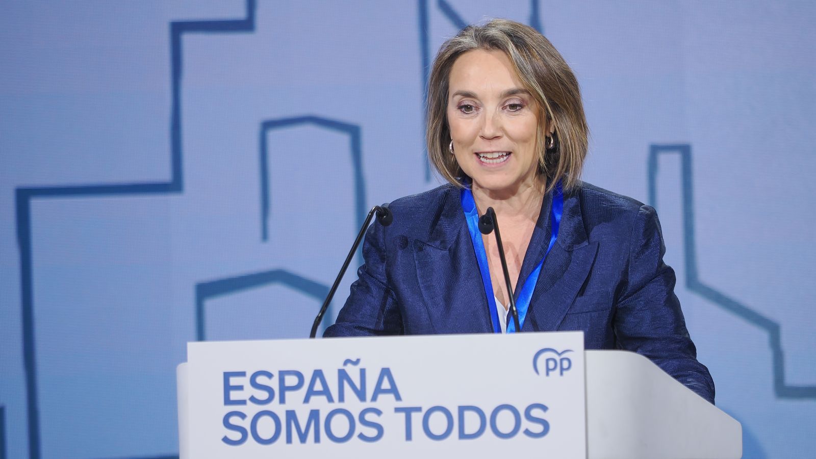 Cuca Gamarra durant la seua intervenció en la XXVII Intermunicipal del PP