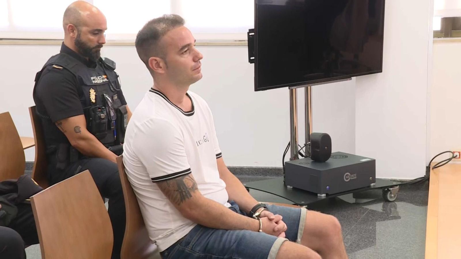 David S.O., conegut com el Tuvi, durant la compareixença davant del TSJCV