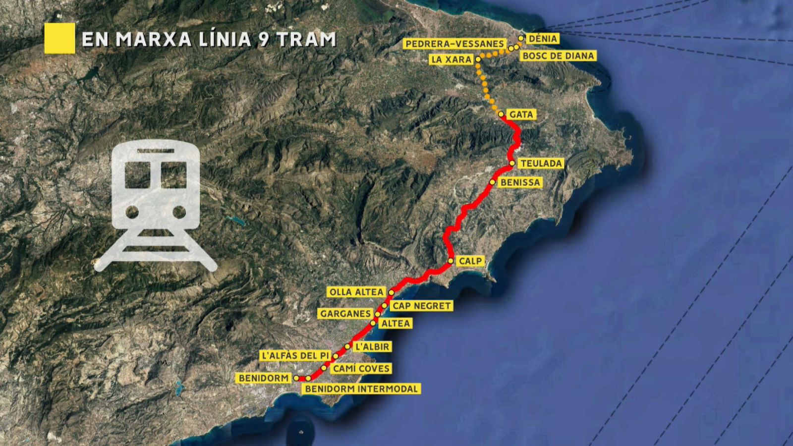 Mapa de la línia 9 del TRAM d'Alacant