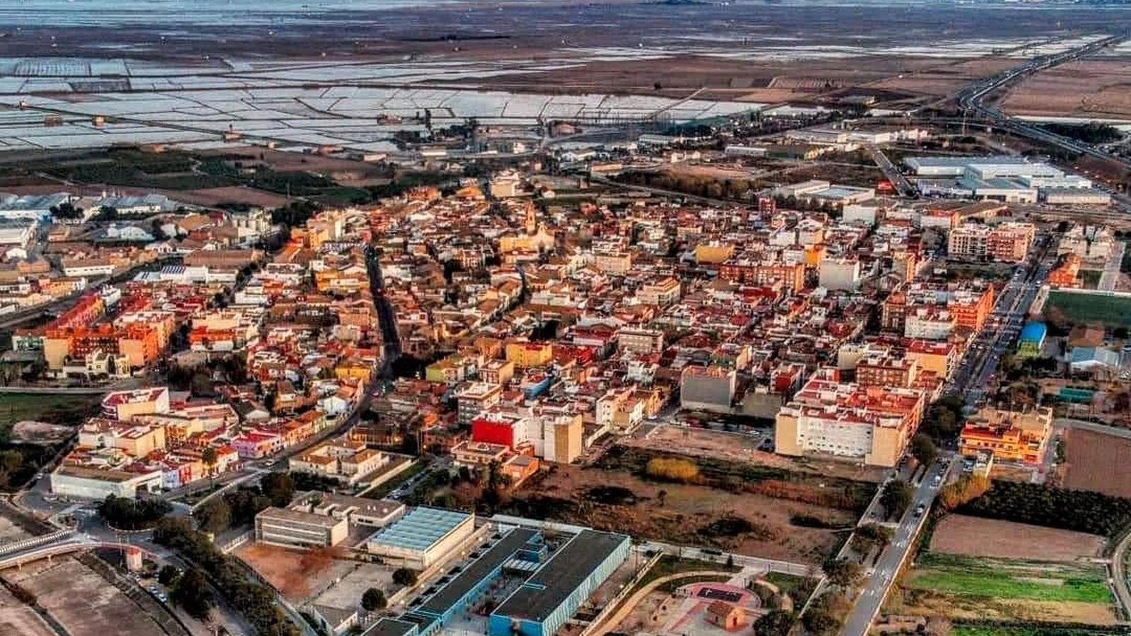 Imatge aèria del terme de Sollana, a la Ribera Baixa