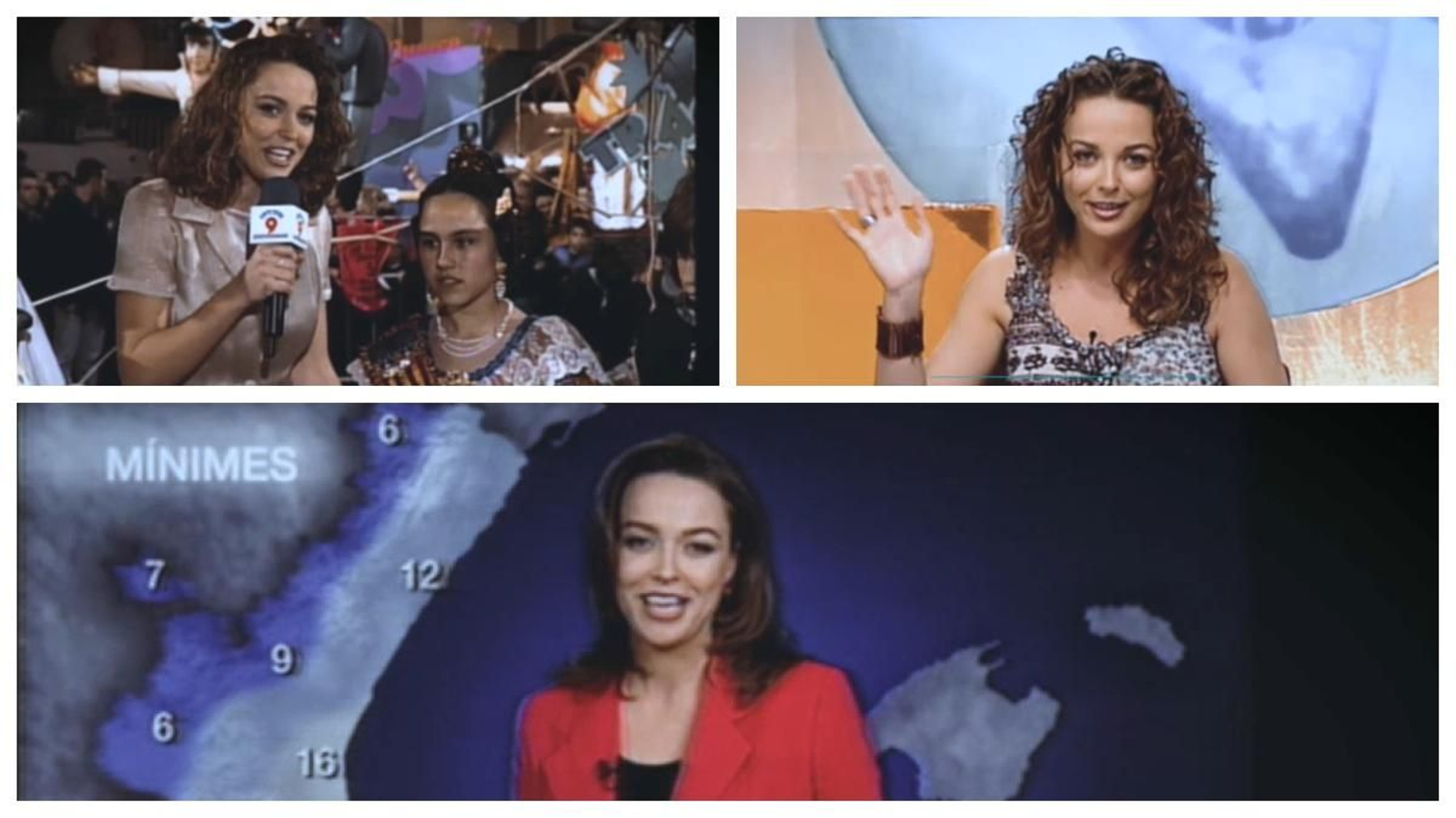 Carolina s’estrenà com a presentadora en l’espai de ‘L’Oratge’ en els informatius de l'antiga Canal 9 amb Jordi Payà