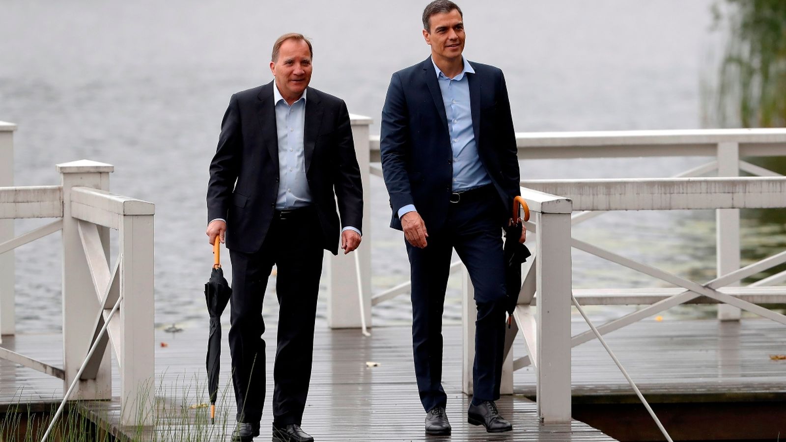 Pedro Sánchez es reuneix amb Stefan Löfven en la seua residència vacacional de Harpsund, Suècia, aquest dimecres