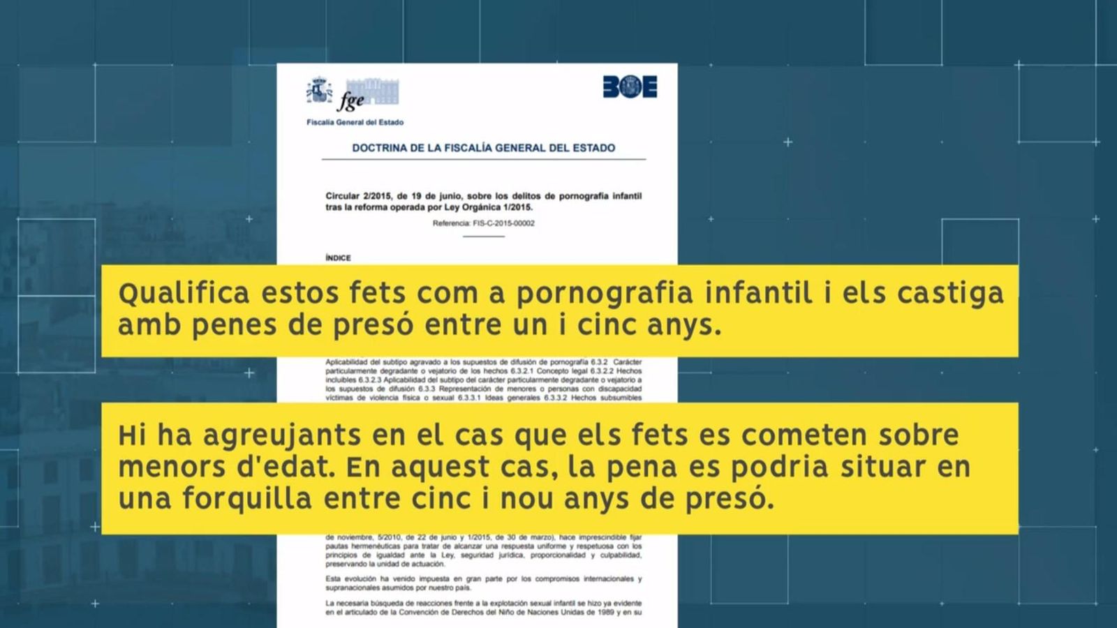 Doctrina de la Fiscalia General de l'Estat sobre la pornografia infantil