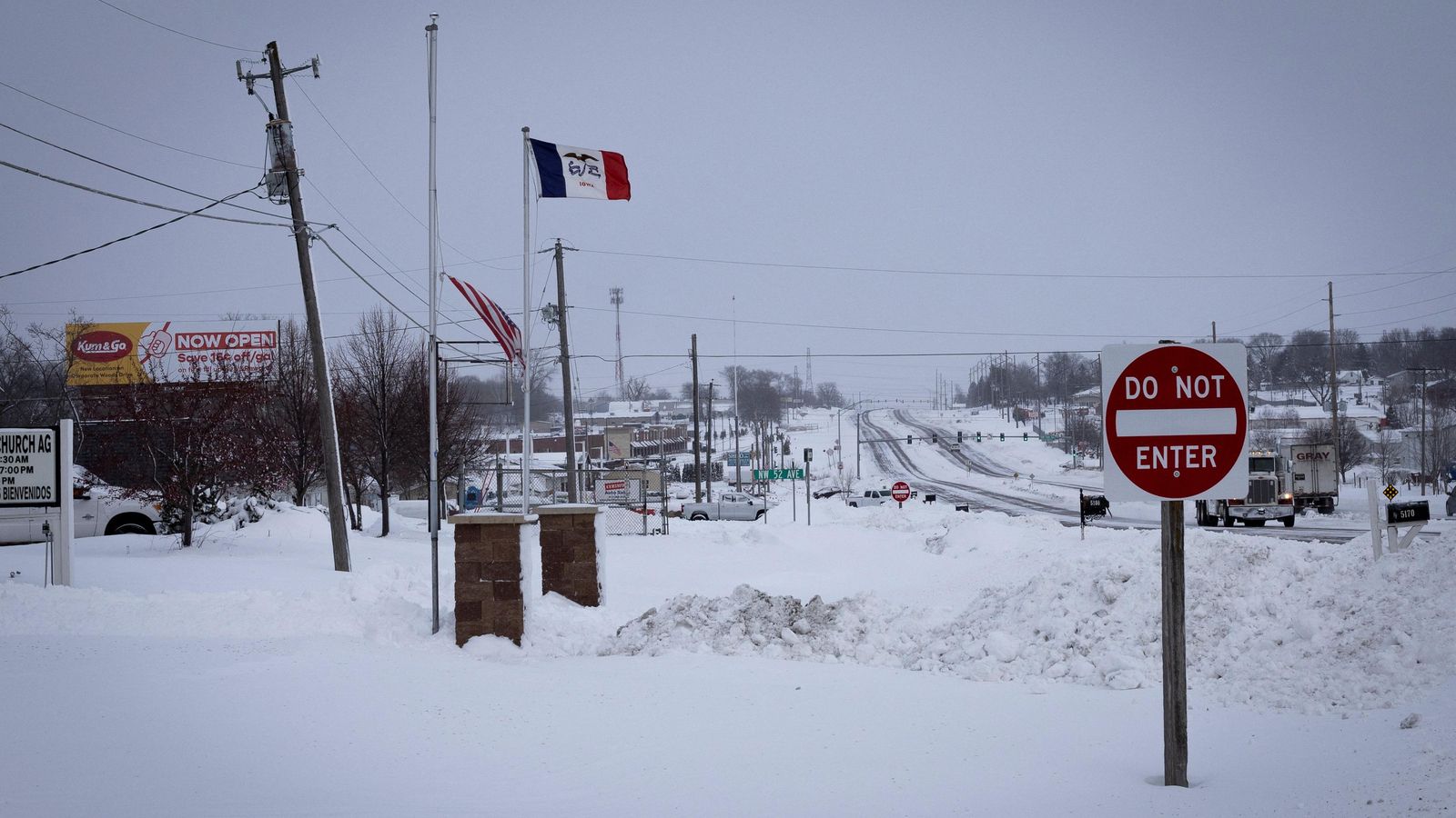 La ciutat d'Ankeny, a Iowa, tota nevada, dissabte passat