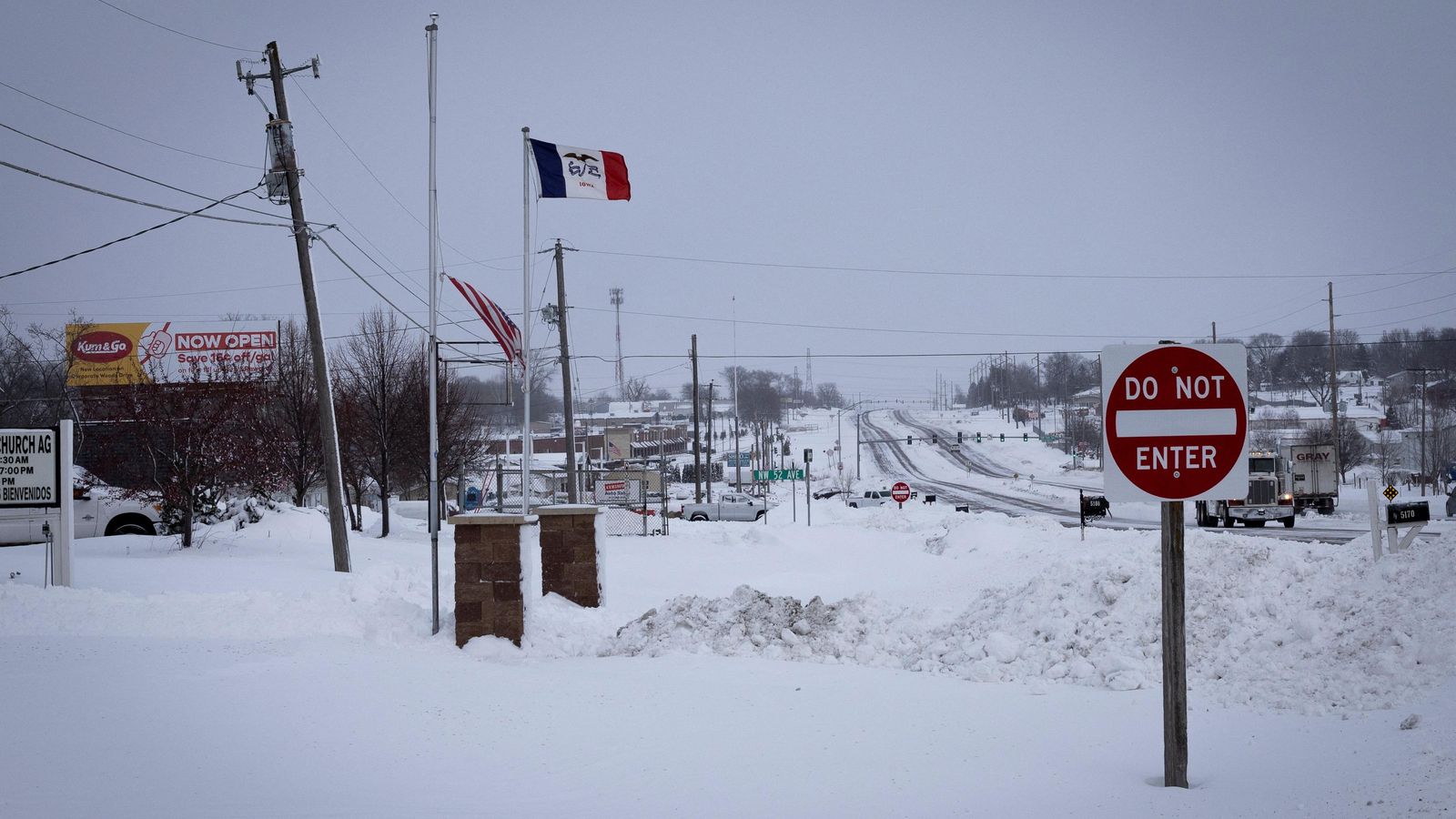 La ciutat d'Ankeny, a Iowa, tota nevada, dissabte passat