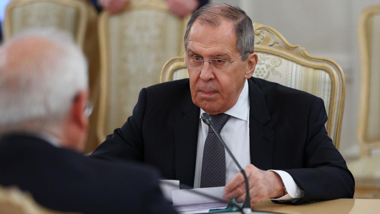 Sergei Lavrov en la reunió amb Josep Borrel el passat 5 de febrer