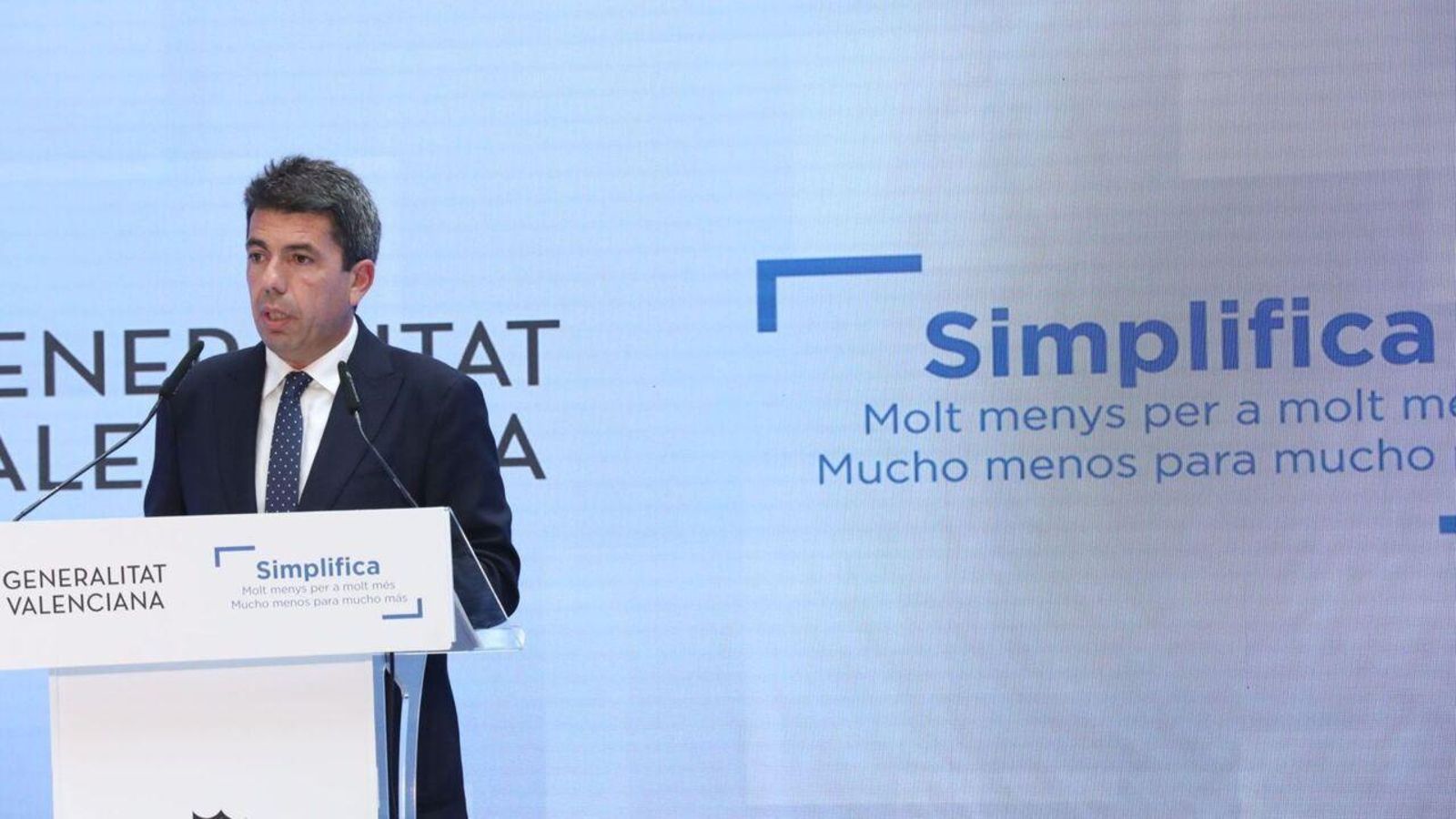 Mazón, este dilluns durant la presentació del Pla Simplifica / Generalitat