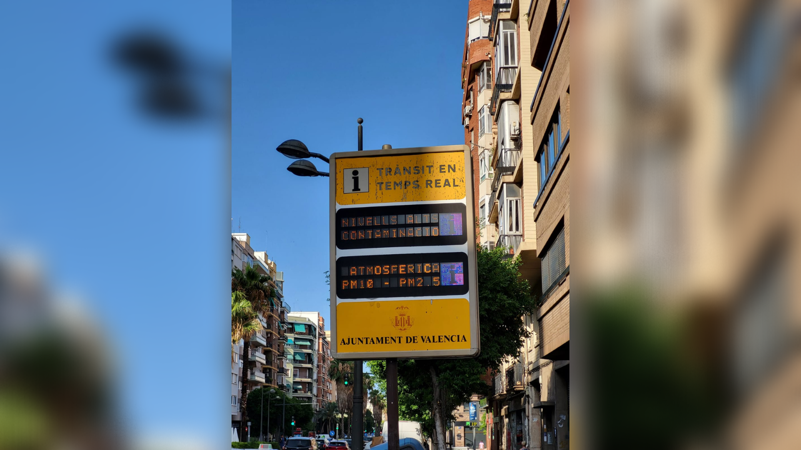 Panell informatiu del Centre de Gestió del Trànsit de València