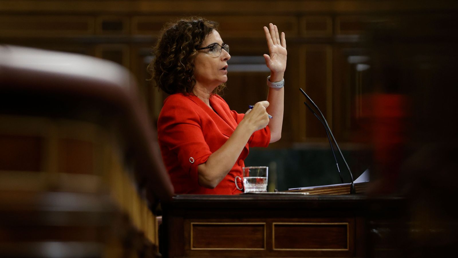 La ministra d'Hisenda, María Jesús Montero, intervé durant la primera jornada del debat de totalitat del projecte de Pressupostos Generals de l'Estat de 2023
