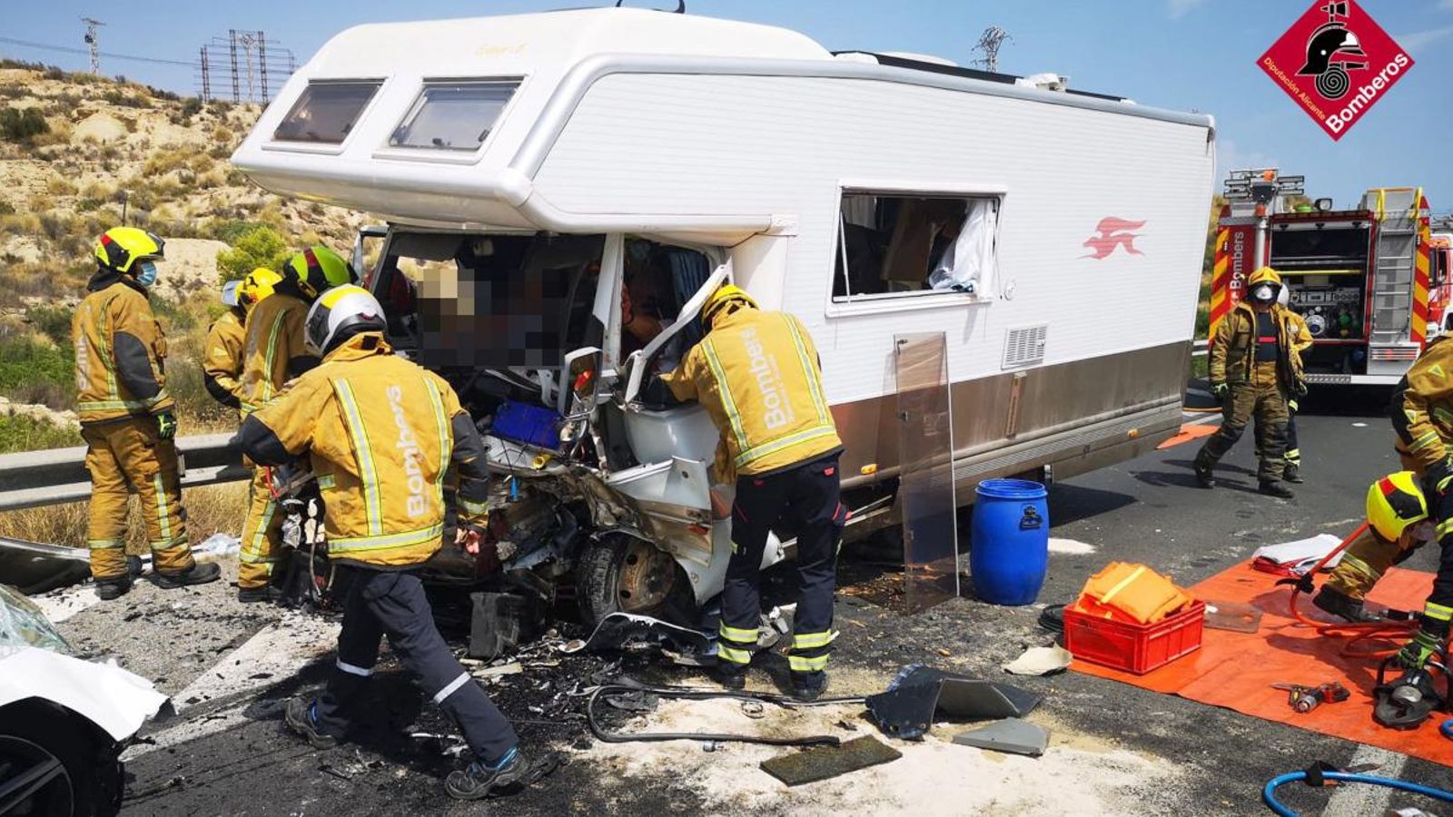 Imatge de l'accident a la N-332, a l'altura del Campello
