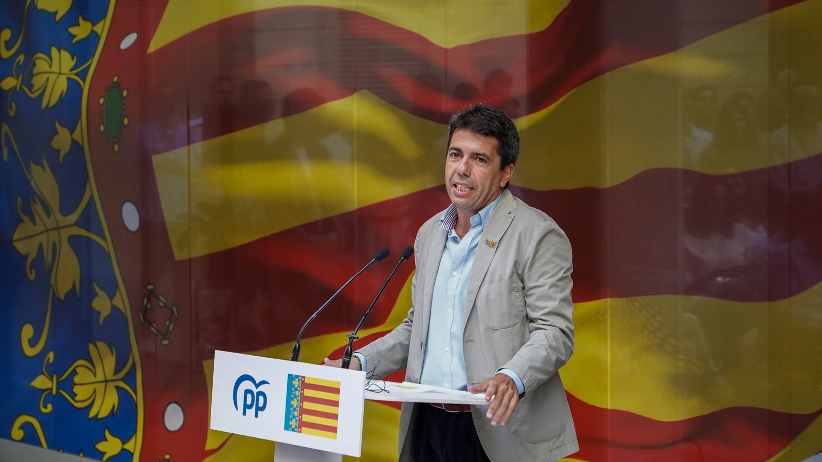 El president del PPCV, Carlos Mazón, aquest dissabte en un acte de partit a València