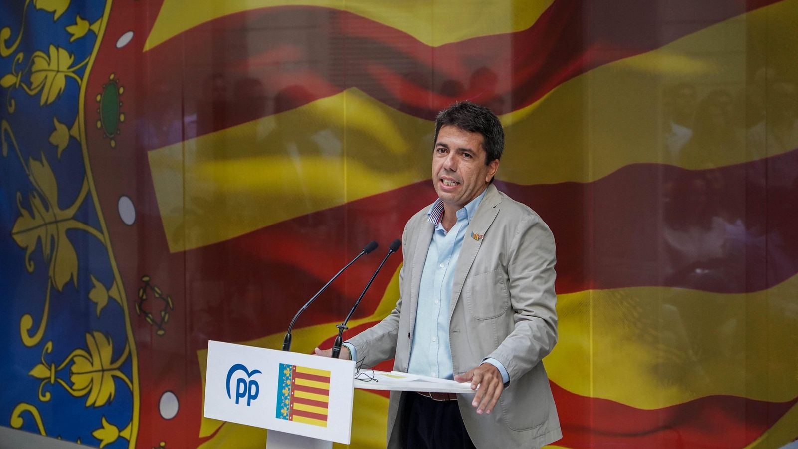 El president del PPCV, Carlos Mazón, aquest dissabte en un acte de partit a València