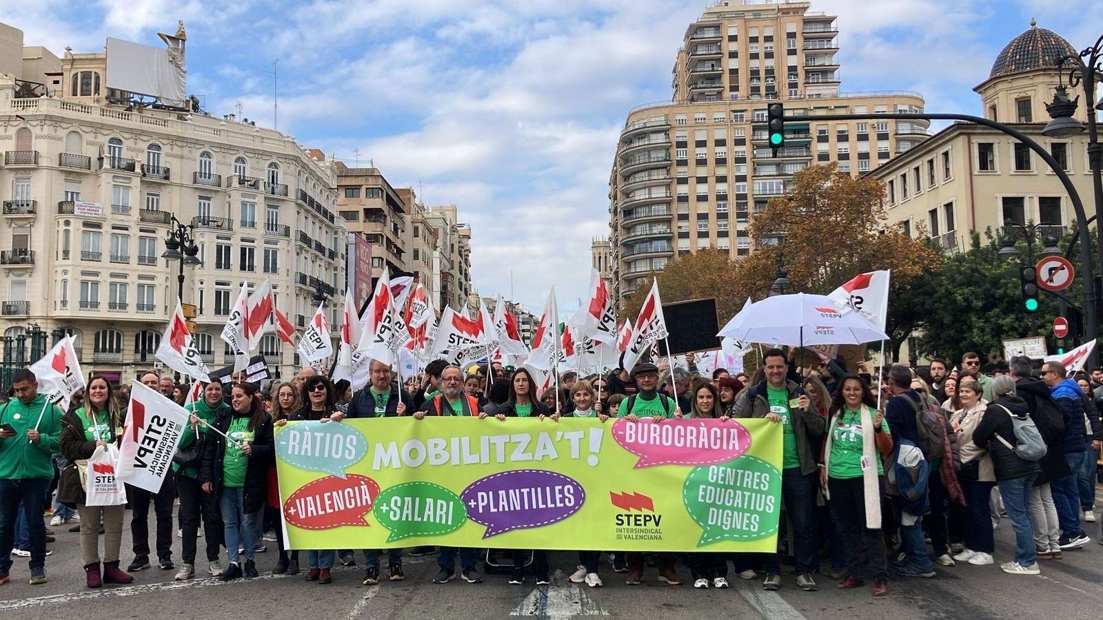 Una manifestació de docents del passat desembre, amb motiu de la vaga del professorat valencià