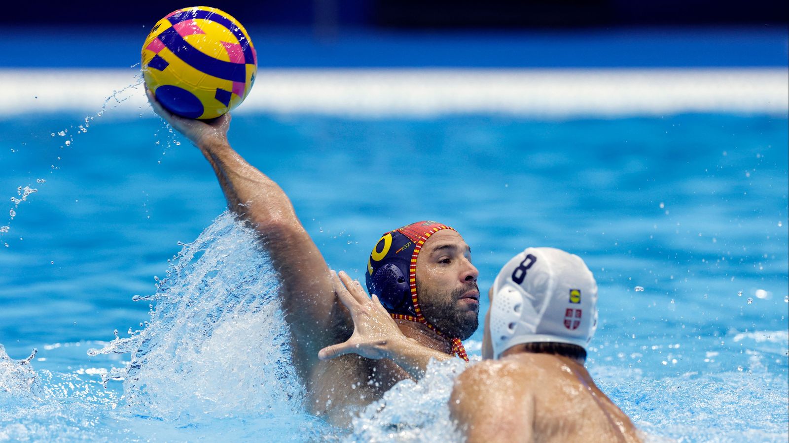 Un jugador espanyol, en una acció d'atac