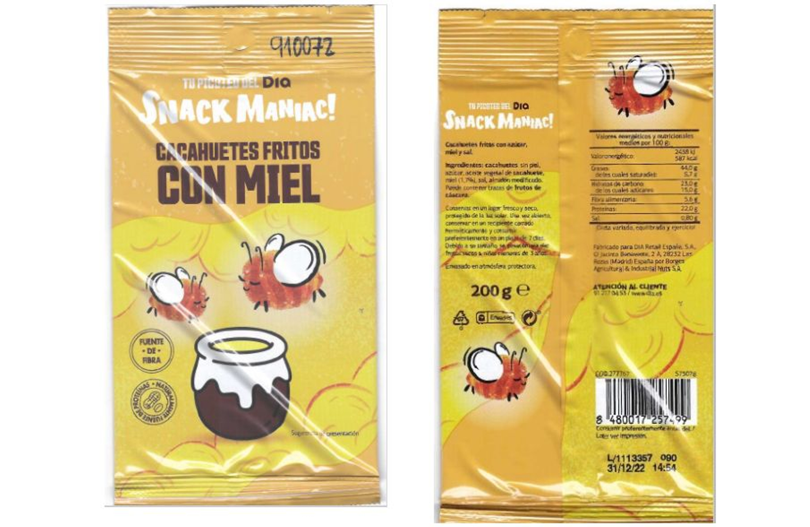 Paquets afectats de la marca Dia