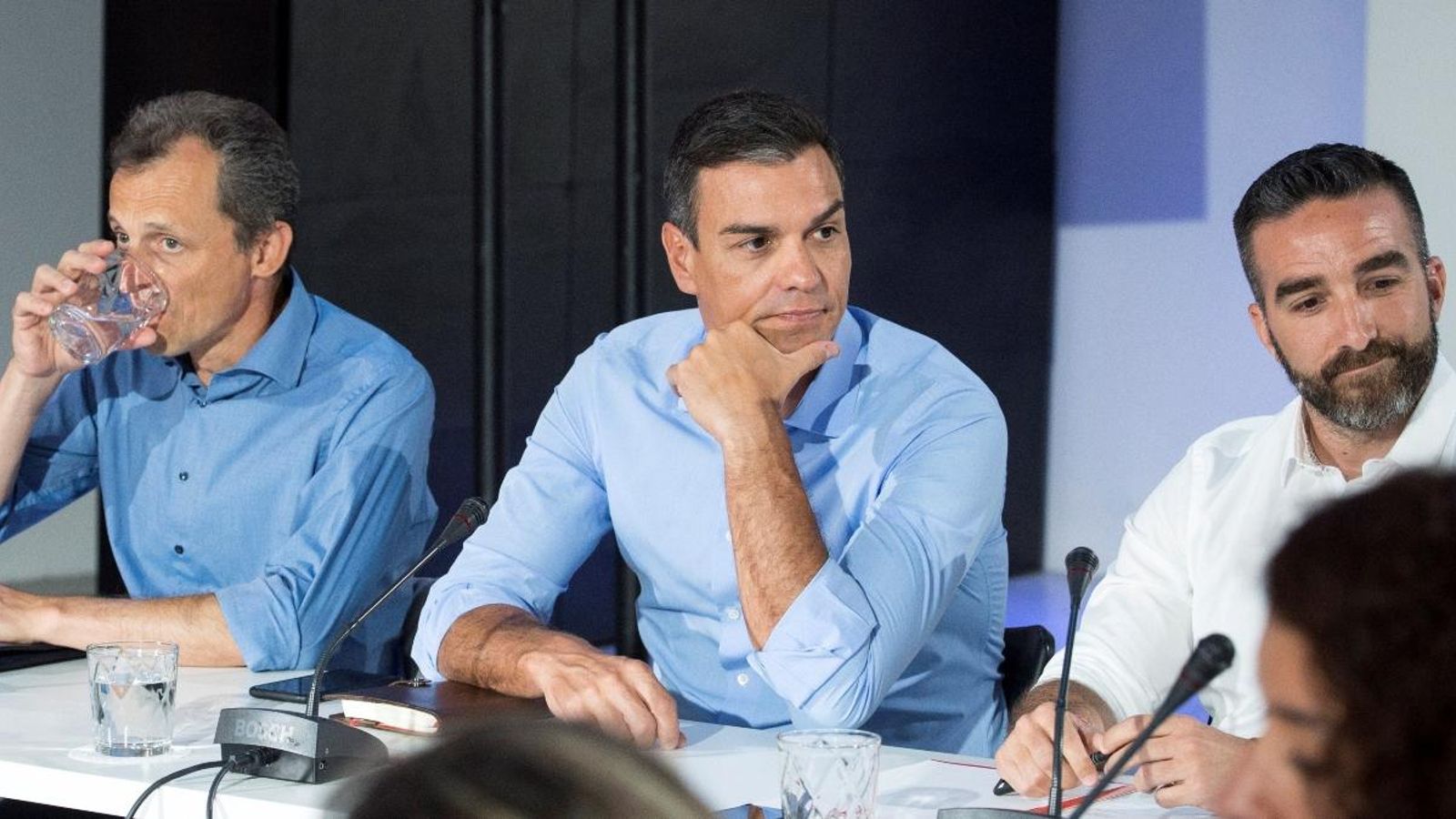 El president del govern en funcions, Pedro Sánchez, aquest dilluns en una roda de premsa