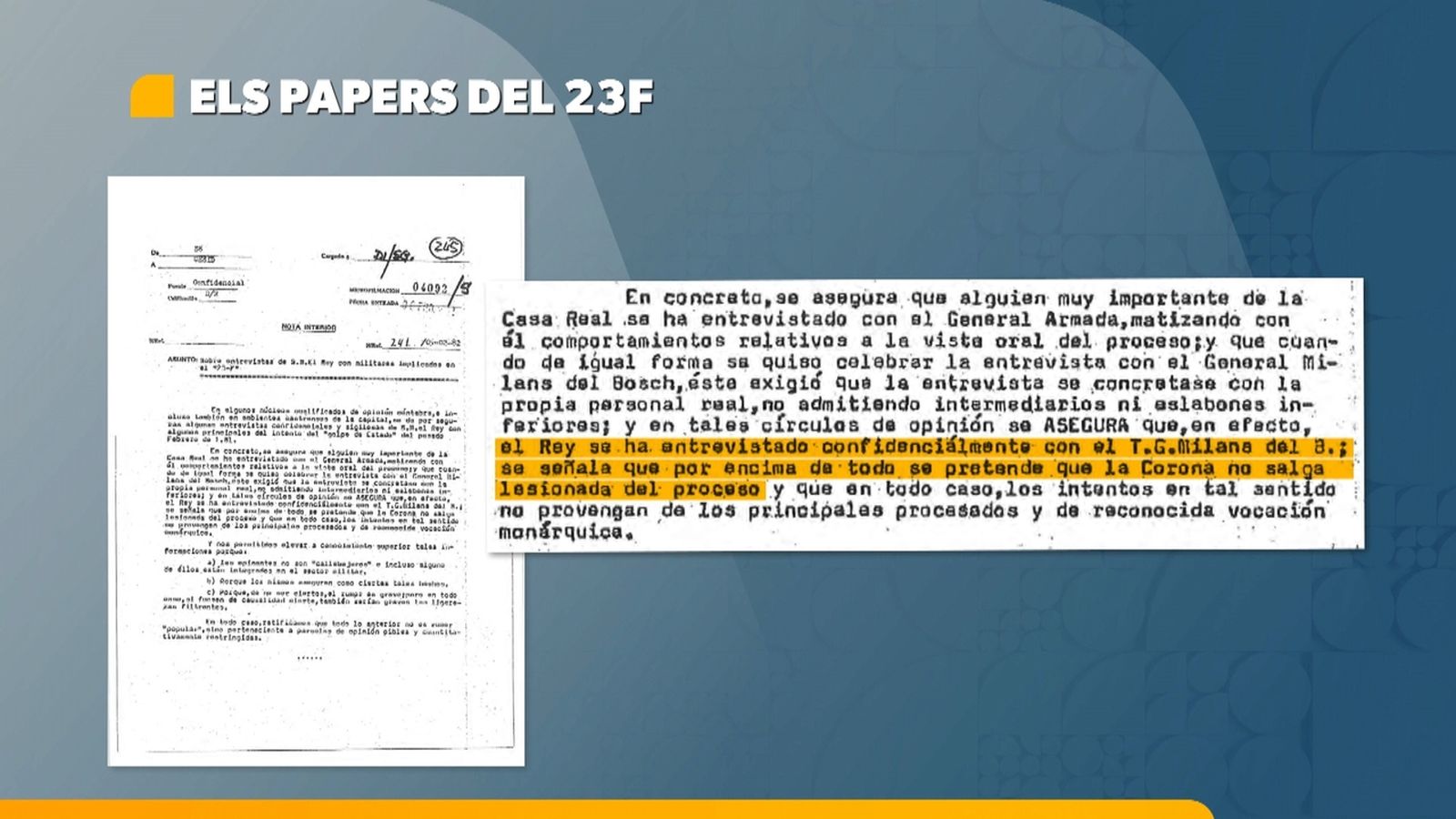 València, en els documents del 23F