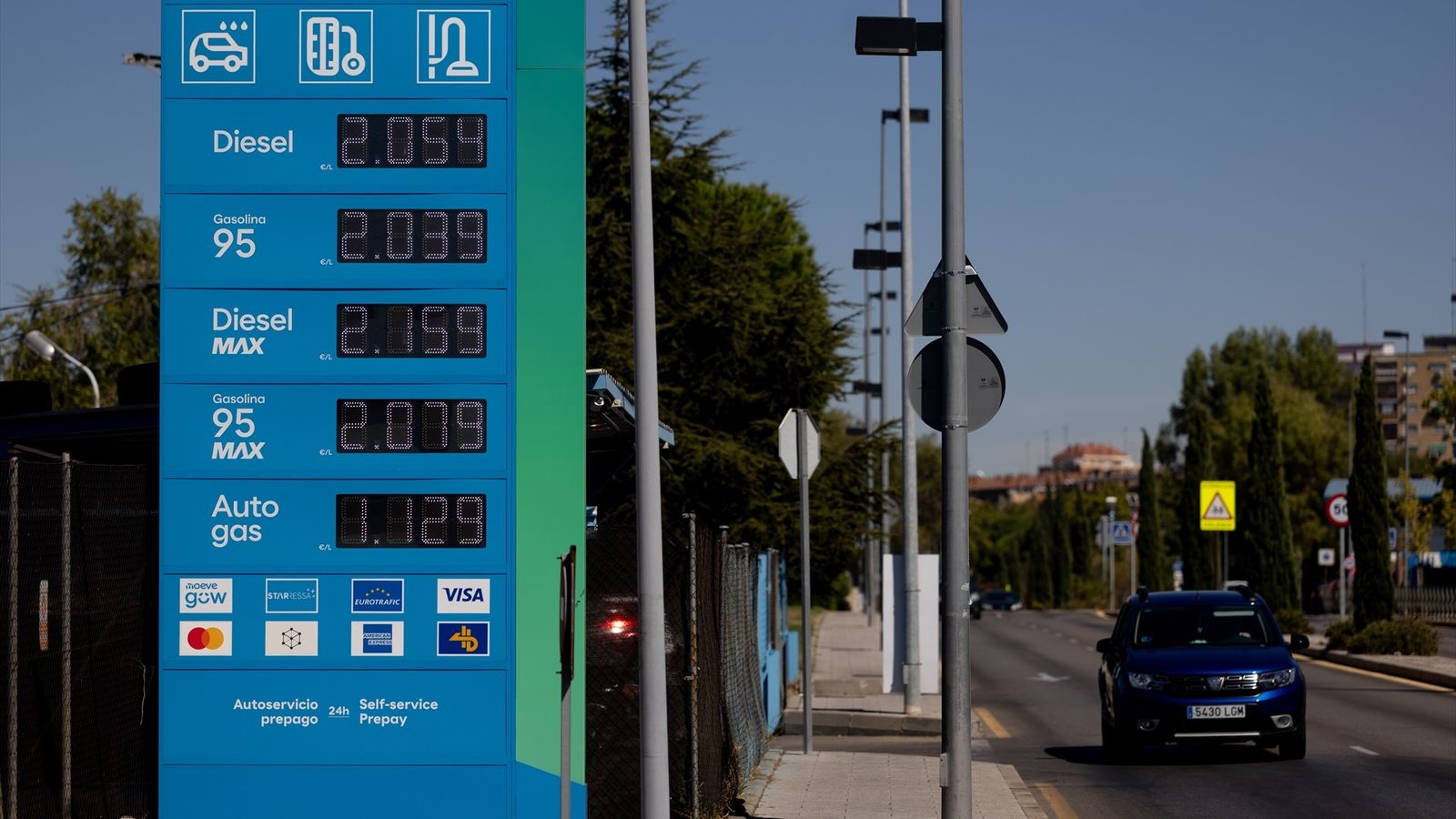 Monitor de preus d'una gasolinera a Espanya