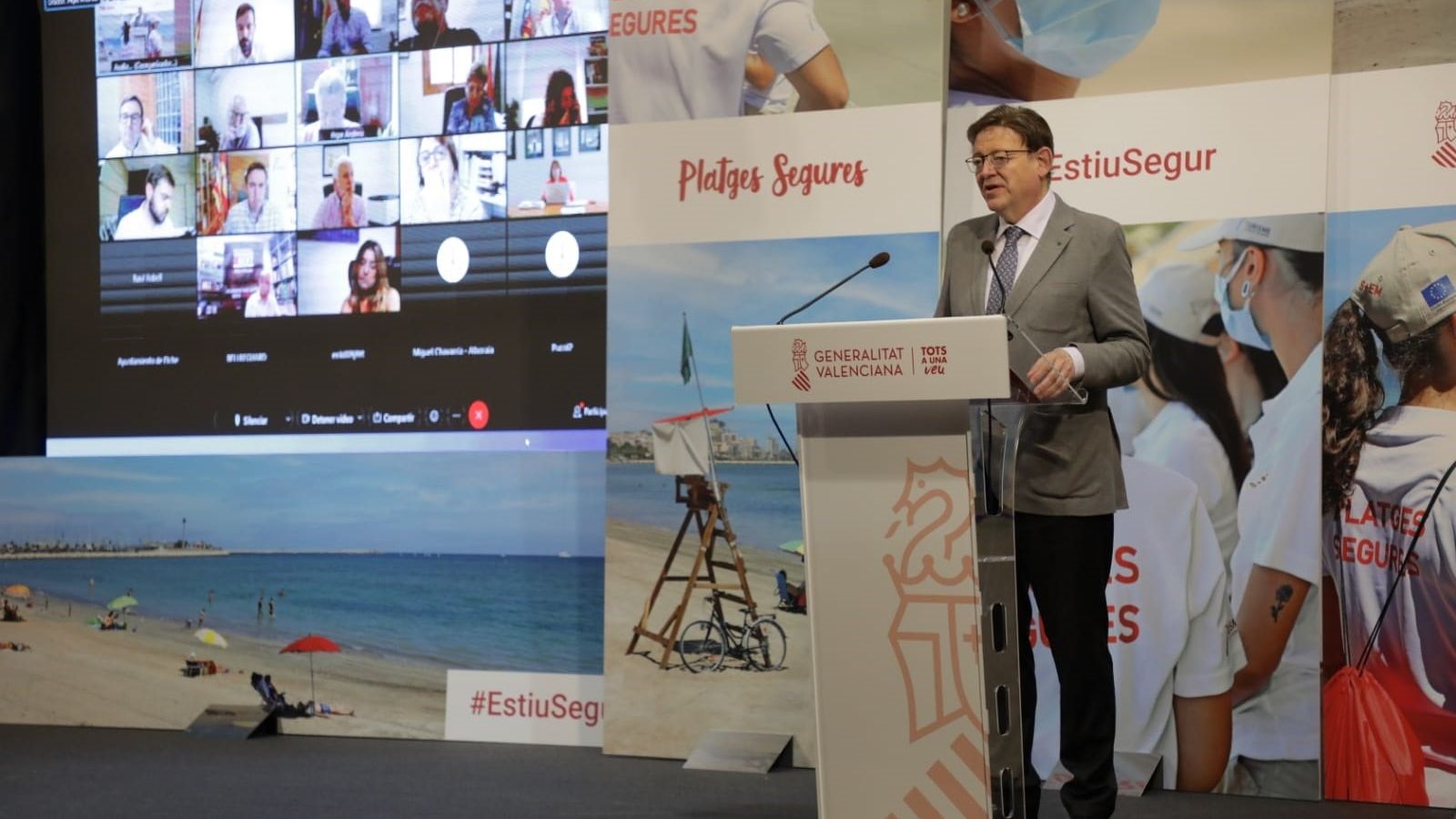 Ximo Puig durant la presentació del programa Estiu Segur a Orpesa