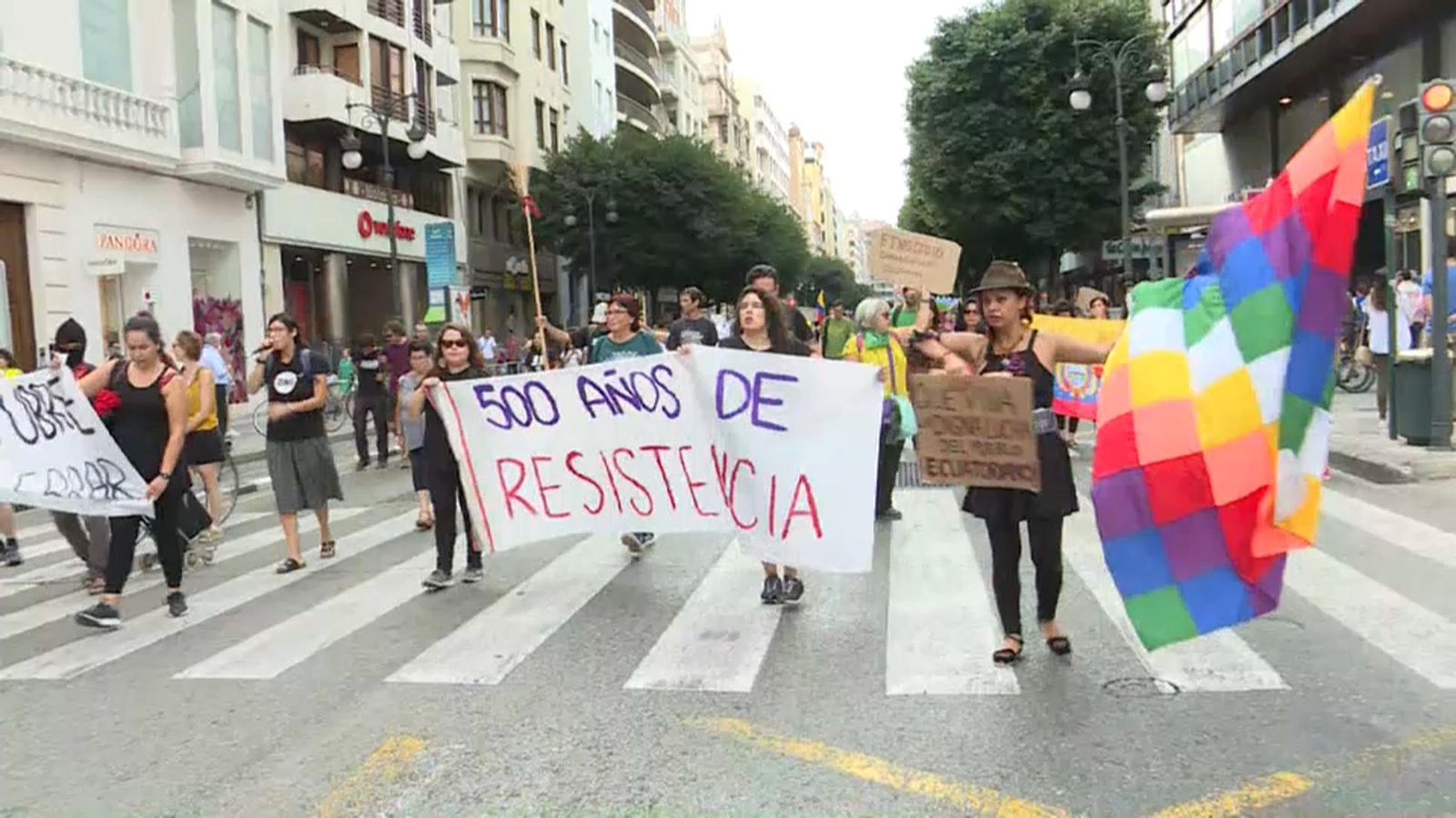 La marxa, pel carrer Colom de València