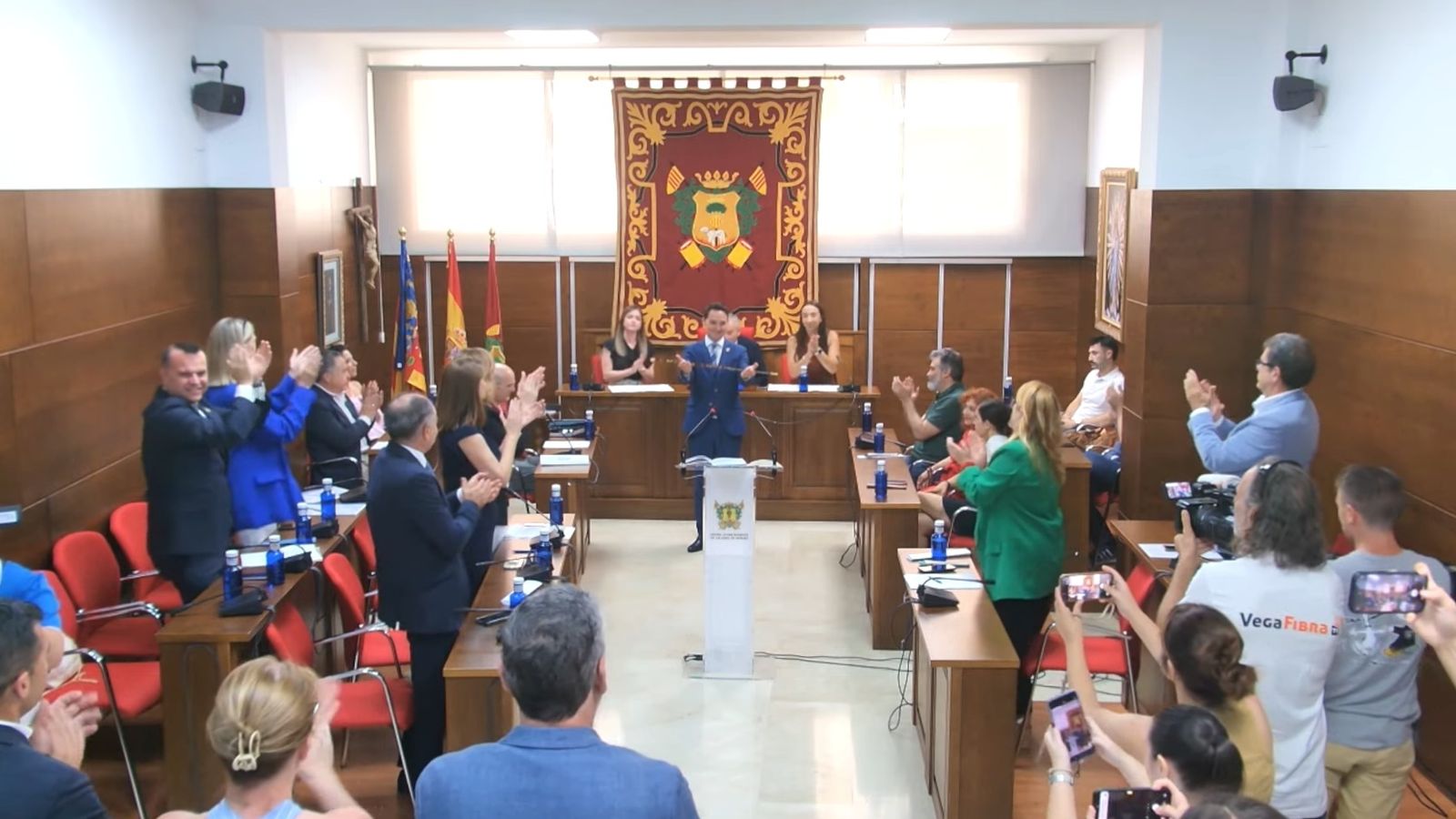 Juan Antonio Franco durant la presa de possessió del càrrec d'alcalde