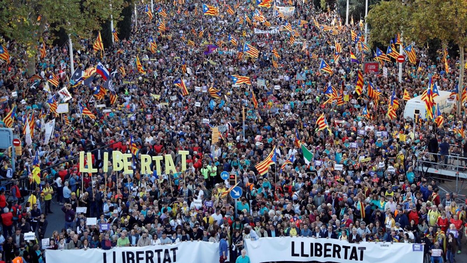 Imatge de la manifestació d'aquest dissabte