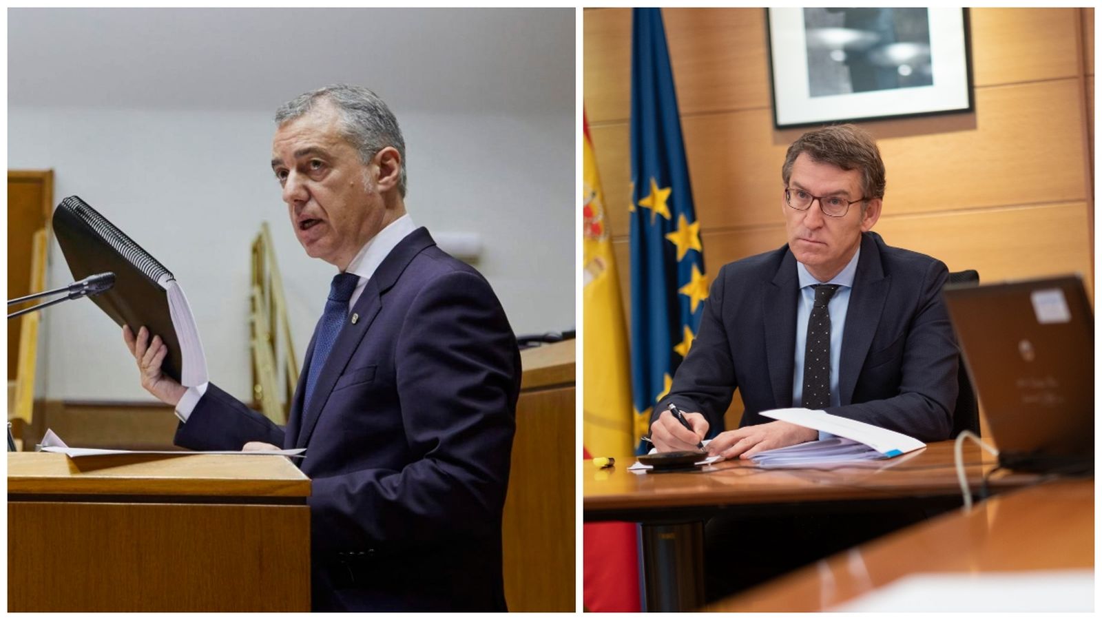 Imatges d'arxiu d'Alberto Núñez Feijóo (dreta) i Iñigo Urkullu