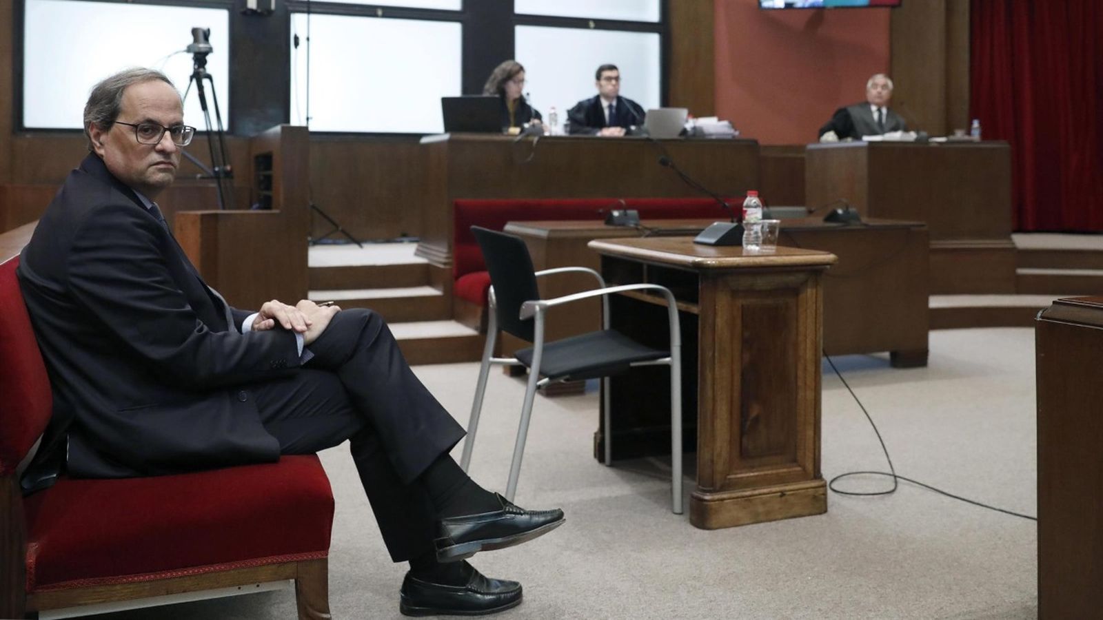 El president de la Generalitat de Catalunya, Quim Torra, a l'espera de declrar davant el tribunal del TSJ