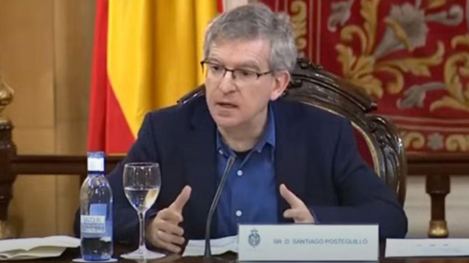 L'escriptor Santiago Posteguillo durant la seua intervenció al Senat divendres passat
